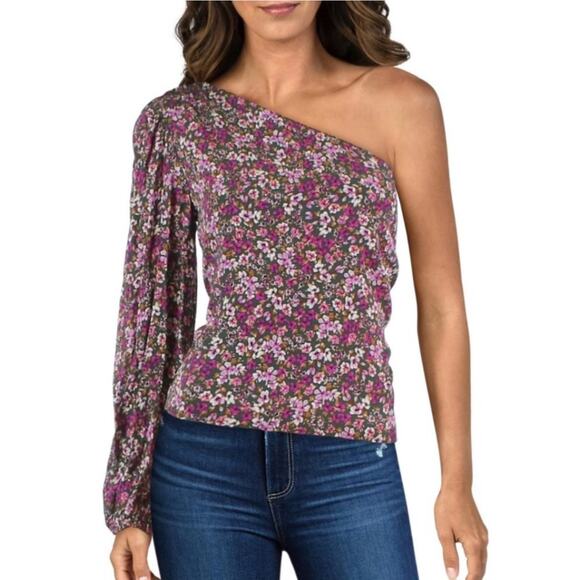 NWT! Lucy Paris Asymmetric Open Shoulder Blouse - Size Medium - Picture 1 of 6